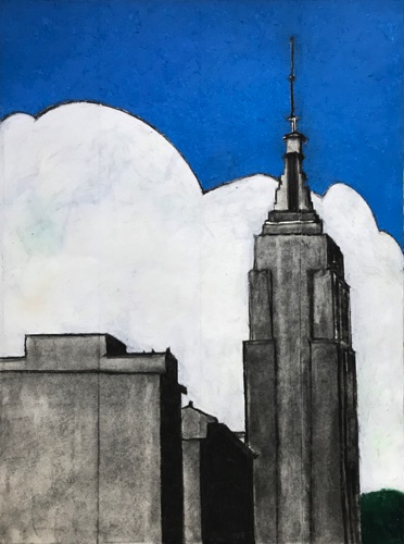 Empire State Building with Cloud (on loan);
charcoal and oil pastel on paper, 24 x 18" Empire State Building with Cloud (on loan);
charcoal and oil pastel on paper, 24 x 18"